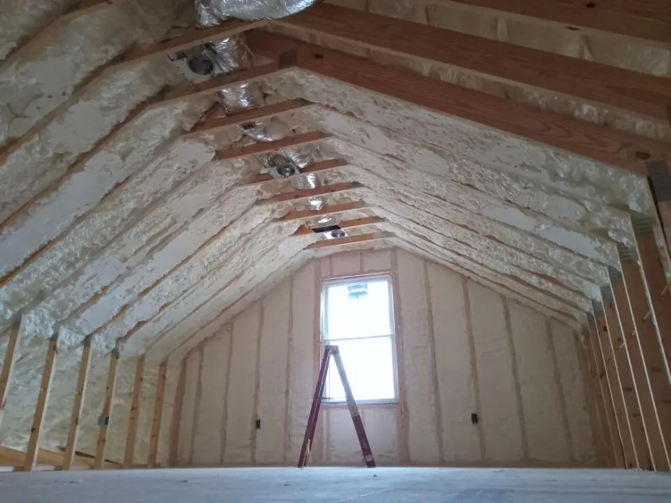 Spray foam roofing application for Crawl Space Insulation project in Danvers